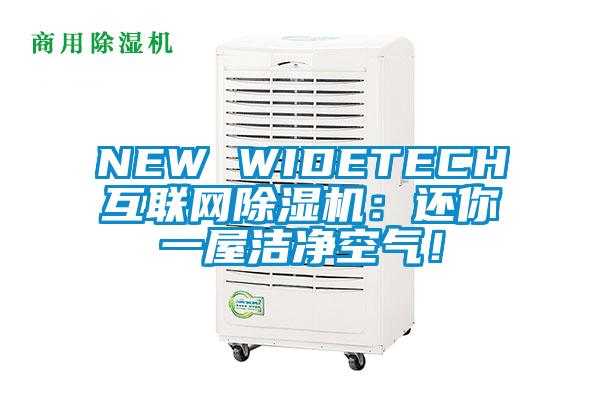 NEW WIDETECH互聯(lián)網(wǎng)除濕機(jī)：還你一屋潔凈空氣！